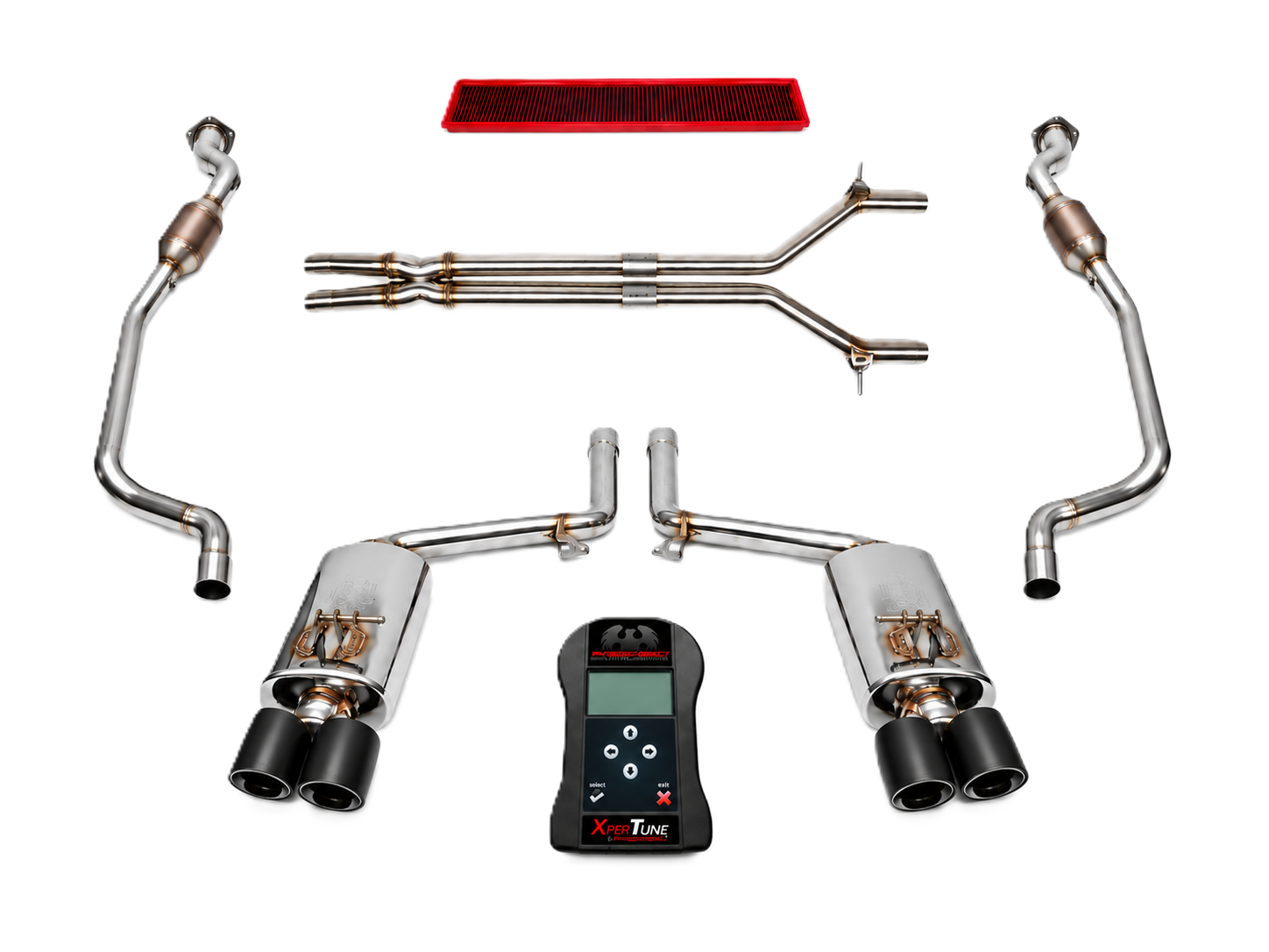 Fabspeed Exhaust Performance Package, Satin Black WITH ECU Upgrade. Porsche 970 Panamera GTS (2010-2016) - 97011191302, 97011191303, 97011191304, 97011191305, 97011191103, 97011191104, 97011191105, 97011191203, 97011191204, 97011191205 - FS.POR.970GTS.XP, FB582/20, FS.POR.970S.ET, FS.POR.970GTS.MAXB